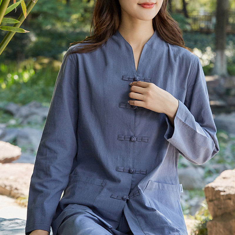 Conjunto de ropa de lino y algodón para mujer, uniforme de oración, meditación, Yoga, práctica Zen espiritual , Buddha Stones - image 7