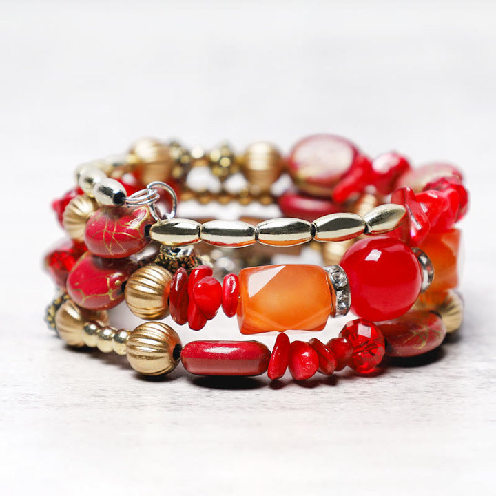 Pulsera de bendición con cuentas de ágata turquesa irregulares multicapa con Buddha Stones