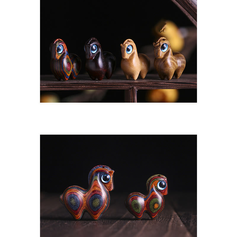 Buddha Stones, hoja pequeña, sándalo rojo, sándalo verde, Mini decoración de protección de caballo de la suerte