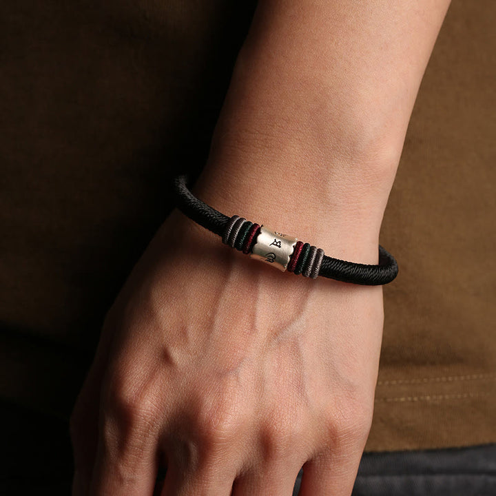 Pulsera con hebilla magnética de plata de ley 999 con Buddha Stones Om Mani Padme Hum Peace