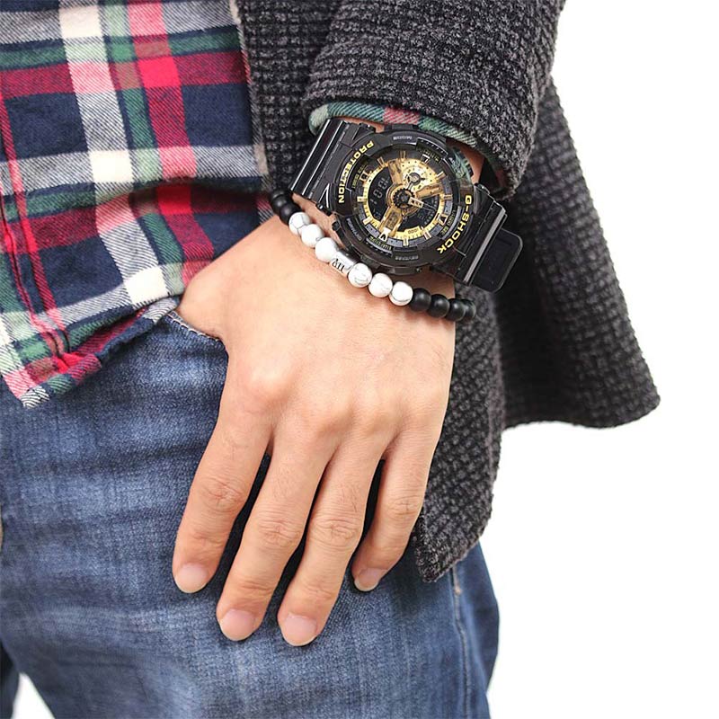 Pulsera de la fortuna con cuentas de turquesa blanca, piedra esmerilada Natural, 12 constelaciones del zodíaco , Buddha Stones