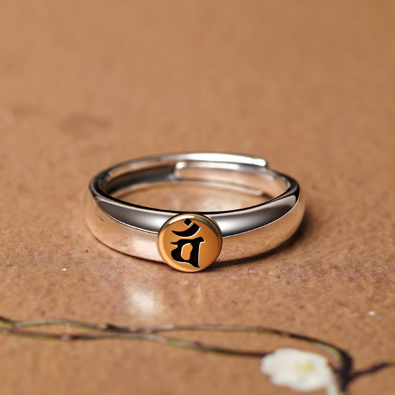 Anillo de paz de Buda Natal con Buddha Stones de Buda tibetanas Om Mani Padme Hum talladas del zodíaco chino