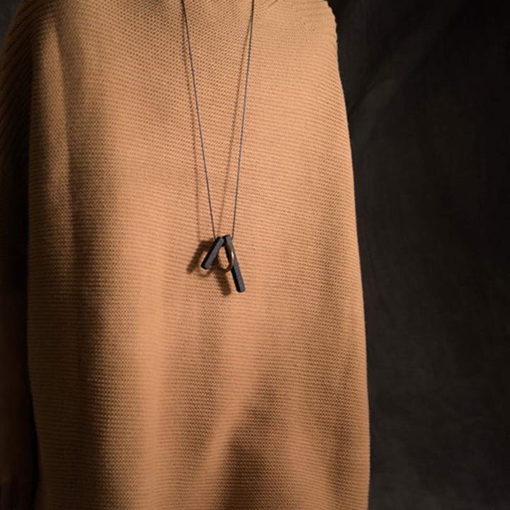 Colgante de collar con iluminación de madera de ébano con círculo Zen de Buddha Stones - image 3