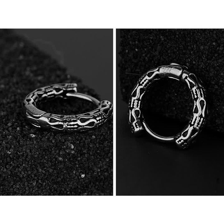 Pendientes de equilibrio de acero de titanio con patrón retro