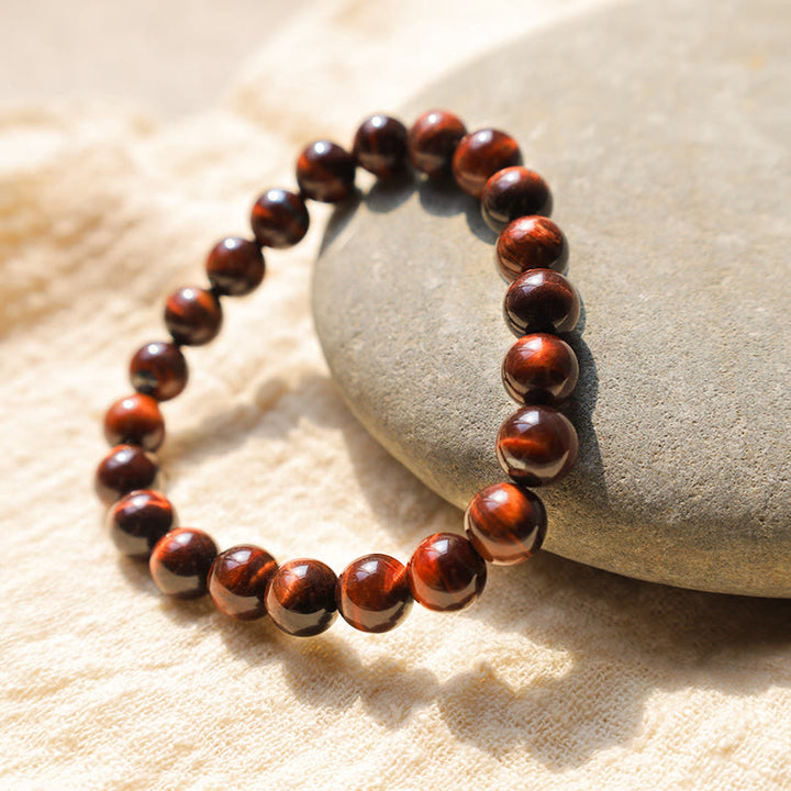 Pulsera de cuentas curativas de ojo de tigre natural con Buddha Stones - 8 mm - image 2