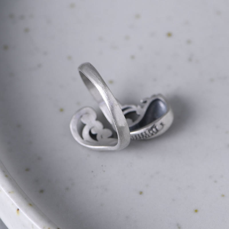 Anillo de plata de ley 925 con Buddha Stones , pez koi, ondulación de agua, suerte y riqueza - image 7