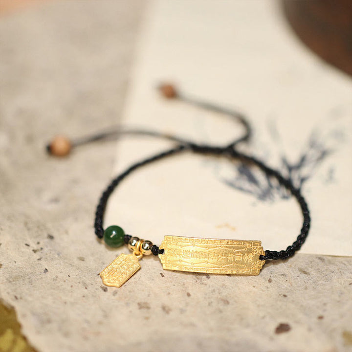 Pulsera trenzada con amuleto de la suerte, hecha a mano, en plata de ley 925 con Buddha Stones