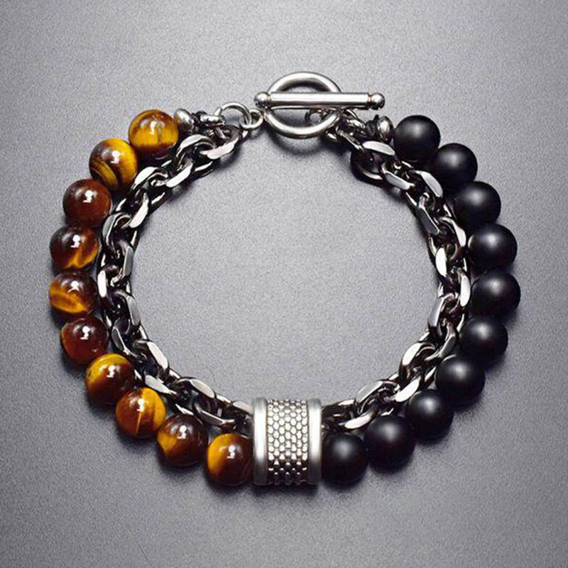 Pulsera de protección con lapislázuli, lazurita y ojo de tigre natural de Buddha Stones - ojo de tigre - image 0
