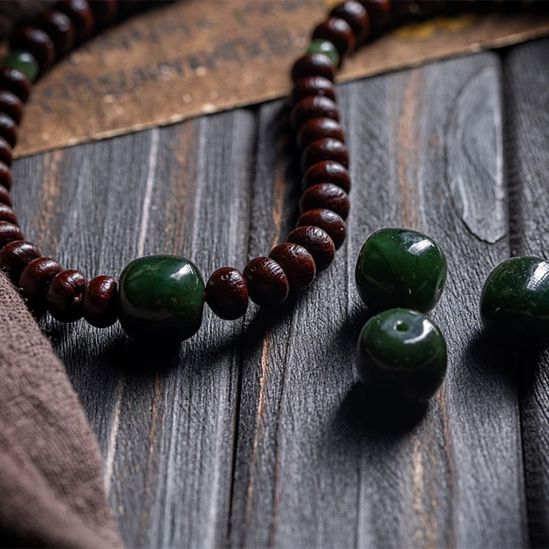 Buddha Stones naturales del Tíbet 108 cuentas de Mala semilla de Bodhi púrpura Hetian cian Jade cobre Dorje pulsera de la paz