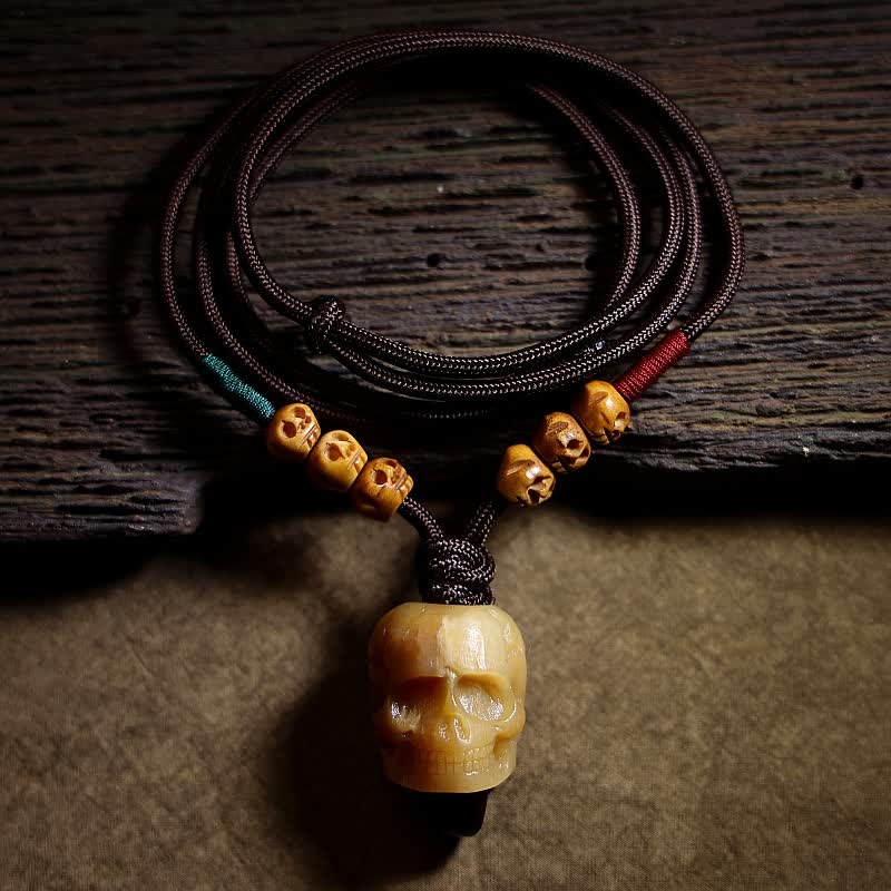 Buddha Stones, colgante de collar de protección del bosque del Señor del cadáver, cráneo de hueso de camello tibetano - Hueso de camello - image 0