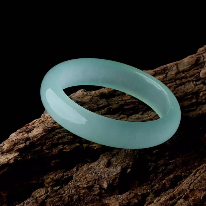 Pulsera de prosperidad curativa de la suerte de jade natural con Buddha Stones - Cian claro - 60-62 mm - image 8