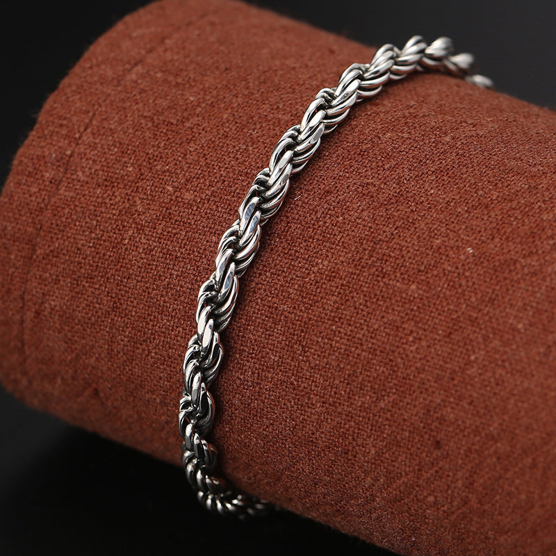 Pulsera de plata de ley 925 con Buddha Stones , Om Mani Padme Hum tibetano, doble Dorje Vajra, diseño trenzado, paz y amor