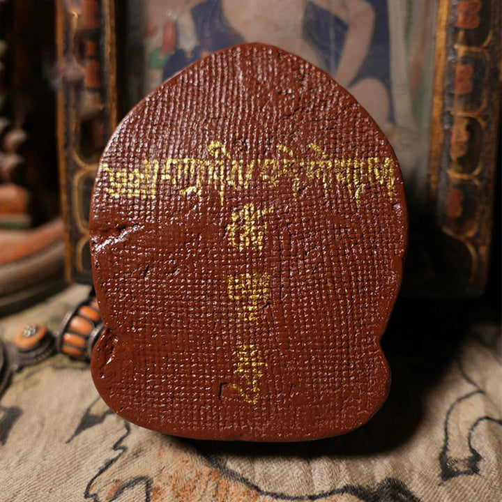 Buddha Stones Mini Daikokuten Dios de la riqueza Buda Tíbet arcilla serenidad decoración del hogar - image 2