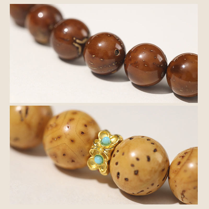 Pulsera de doble envoltura con Buddha Stones tibetanas, oro púrpura Natural, rata, Bodhi, semilla, riqueza