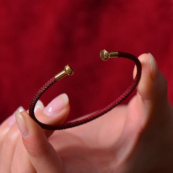 Pulsera de cuerda trenzada de la suerte hecha a mano con diseño simple de Buddha Stones - image 11
