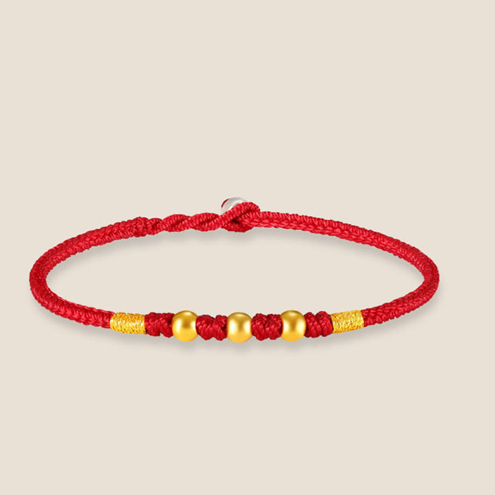 Pulsera de protección trenzada hecha a mano con nudo King Kong de la suerte con cuentas de oro 999 de piedras de Buddha Stones