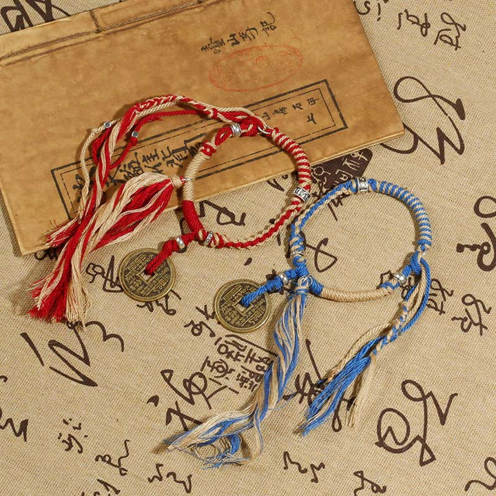 Pulsera trenzada hecha a mano con Buddha Stones, fantasmas de montaña, gastar dinero, riqueza y prosperidad