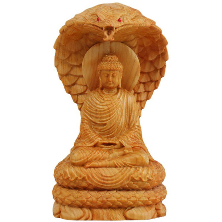 Buddha Stones hechas a mano Thuja Sutchuenensis madera Tathagata Buda proteger la decoración de los espíritus malignos
