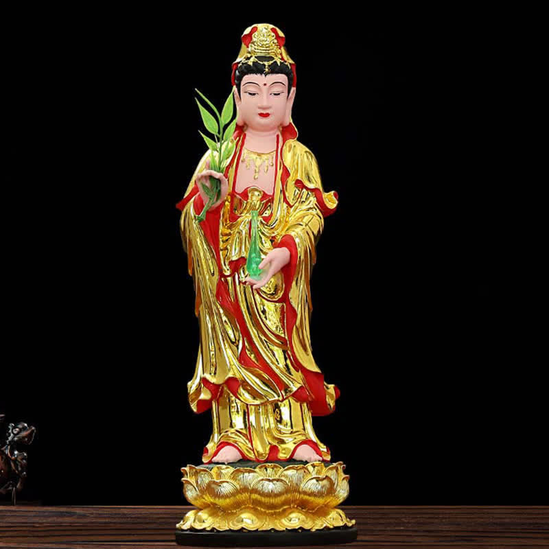 Estatuilla de Chenrezig Bodhisattva Avalokitesvara, estatua de resina de armonía, decoración del hogar - Vistoso - image 0