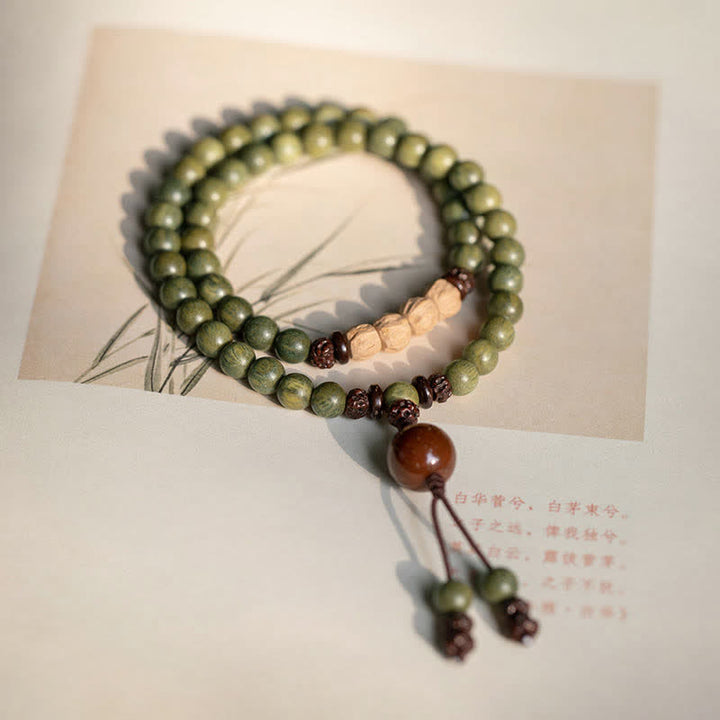 Pulsera de paz positiva de sándalo verde
