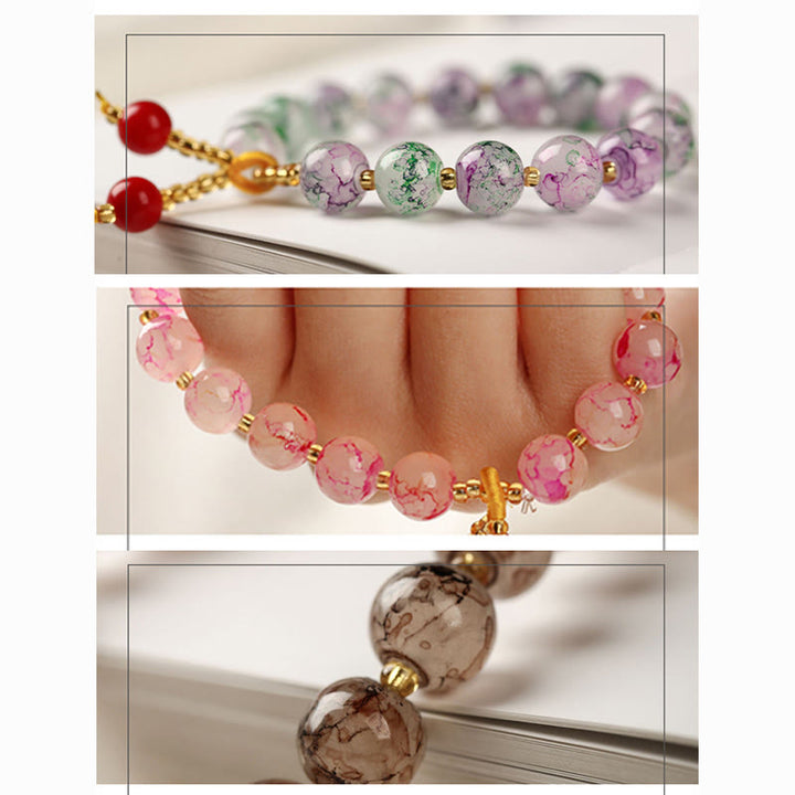 Pulsera de armonía con cuentas de cristal Liuli de Buddha Stones