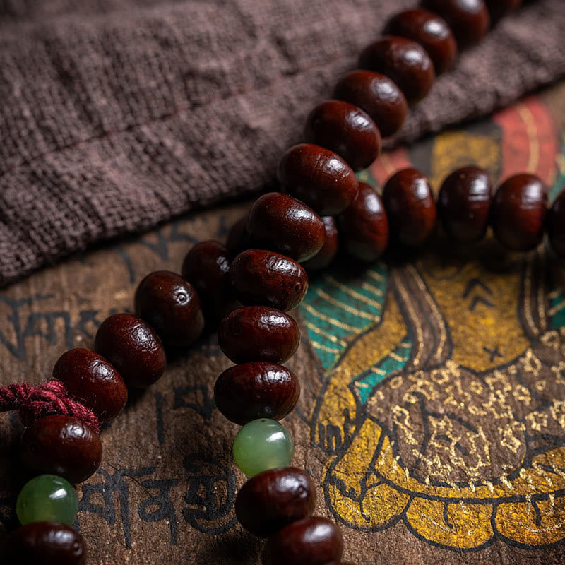 Buddha Stones naturales del Tíbet 108 cuentas de Mala semilla de Bodhi púrpura Hetian cian Jade cobre Dorje pulsera de la paz
