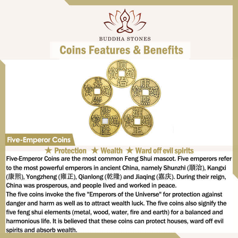 Mapa Feng Shui Bagua Monedas de los Cinco Emperadores Mapa Energético de Armonía Anudada China