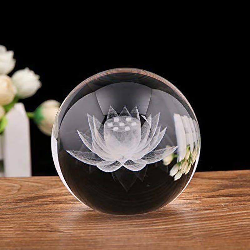 Decoración de bendición de loto de dragón de cristal blanco - image 3