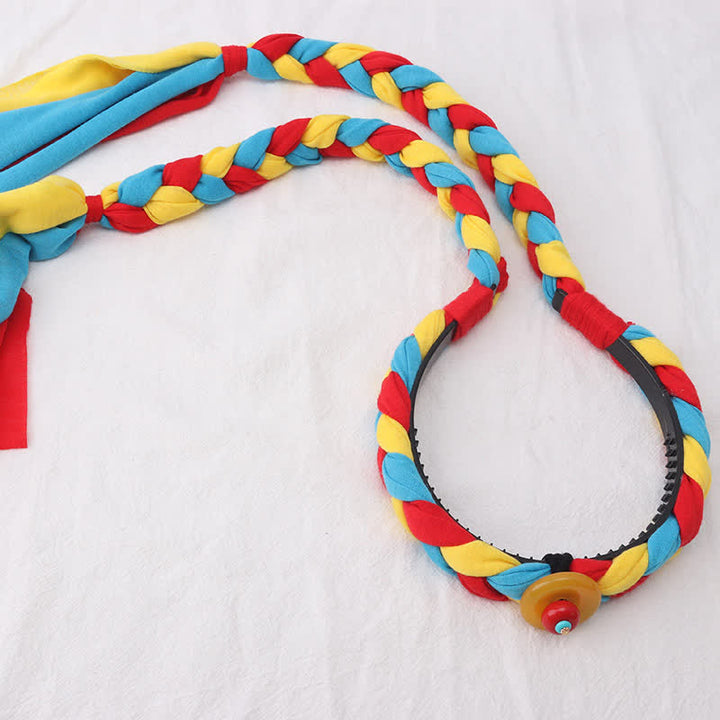 Accesorios para el cabello con cuentas de borlas coloridas tibetanas - Amarillo - Cuentas redondas - image 14