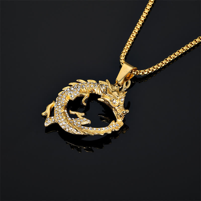 Colgante de collar con diseño de dragón del zodiaco chino con Buddha Stones - image 4