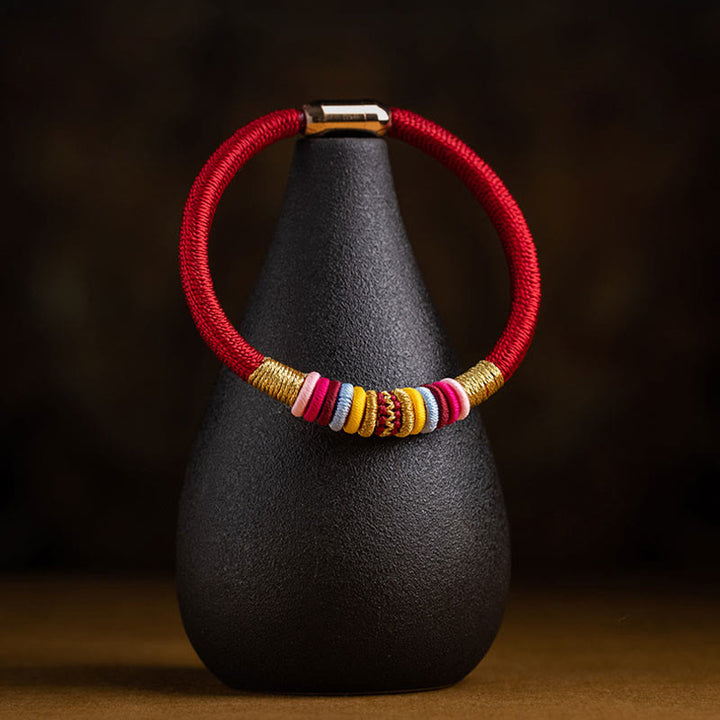 Pulsera trenzada con hebilla magnética hecha a mano con nudo King Kong tibetano de Buddha Stones