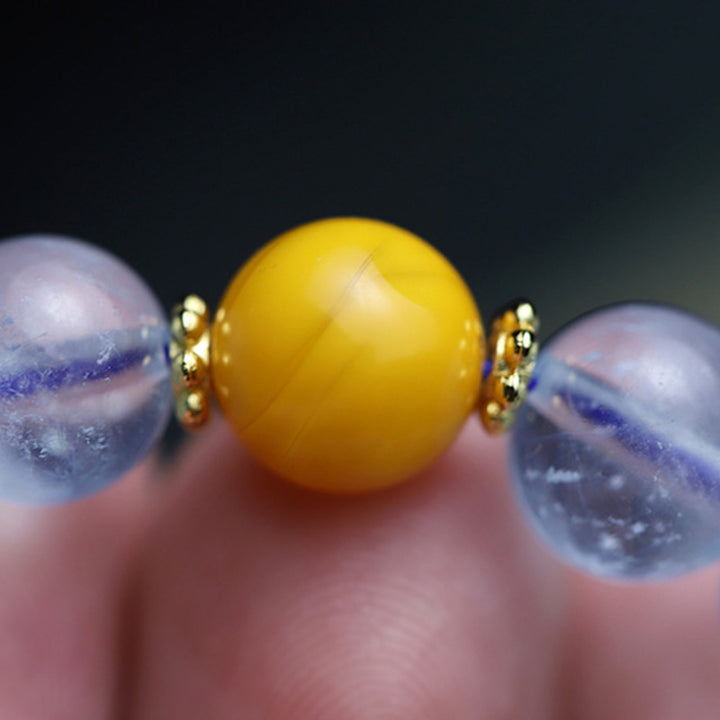 Pulsera con dije de calabaza de la paz con ágata roja y aguamarina