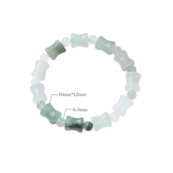 Pulsera de la suerte de la abundancia del patrón de bambú de la cáscara de coco del jade de las Buddha Stones