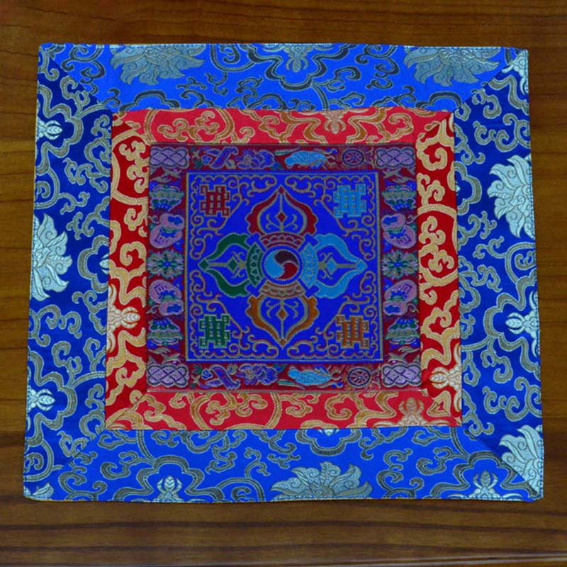 Oración Altar Mat Meditación Fuerza Nudo Sin Fin Vajra Man-Bcu Kalachakra Símbolos Auspiciosos