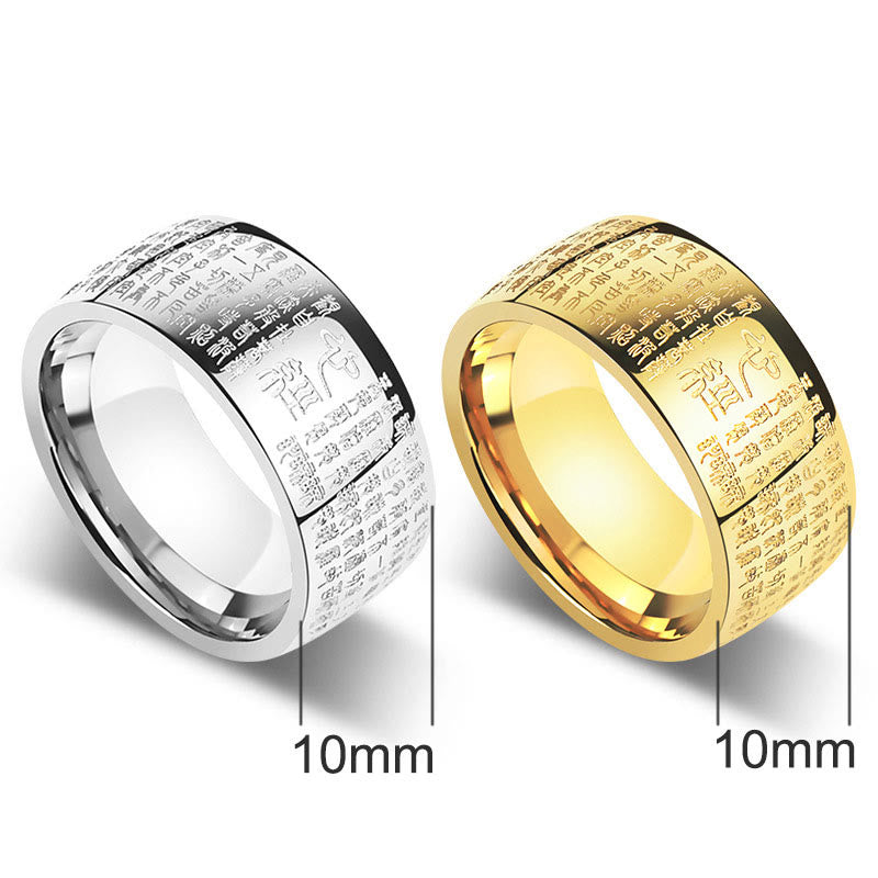 Anillo de la suerte del Sutra del corazón antiguo del budismo FengShui de Buddha Stones - image 6