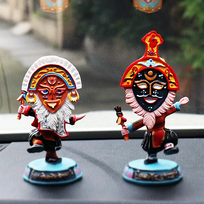 Máscara facial de ópera tibetana con Buddha Stones , adorno decorativo para el hogar, oficina y coche