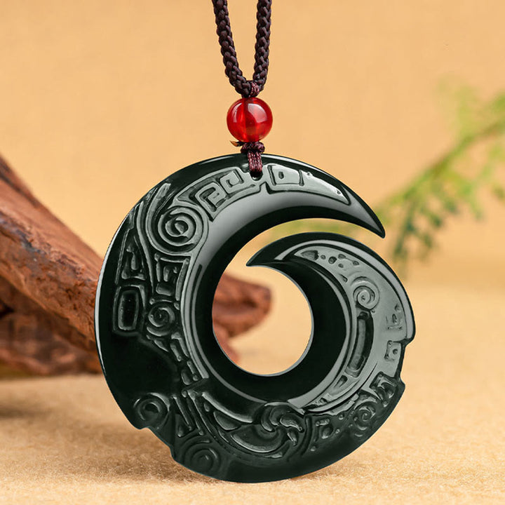 Buddha Stones, la suerte mejora el diseño, colgante de collar de éxito de Jade cian hetiano Natural