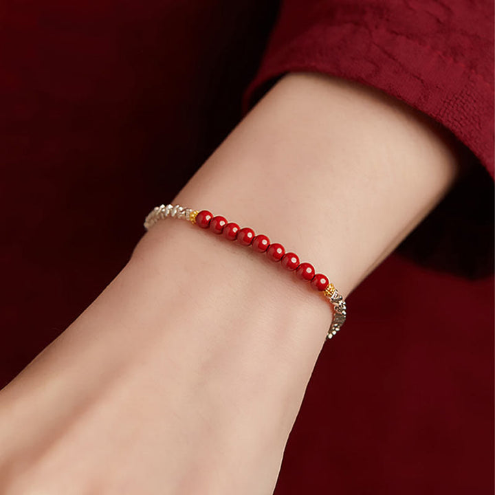 Pulsera de bendición con carácter de cinabrio Fu de plata de ley 925 con Buddha Stones - image 2