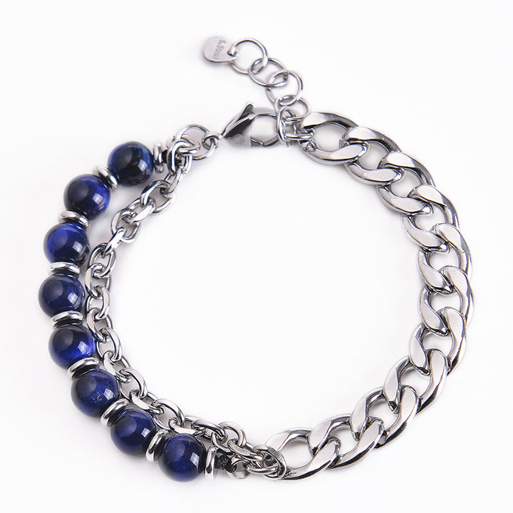 Pulsera resistente con Buddha Stones, ojo de tigre, jaspe Picasso, piedra esmerilada