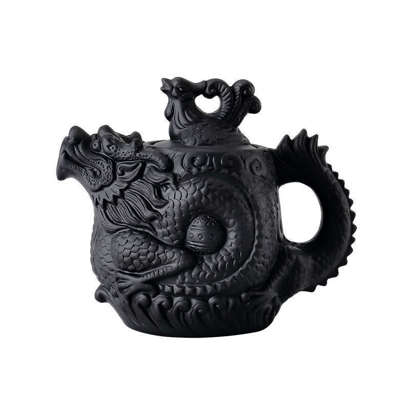 Tetera de cerámica Dragon Phoenix vintage