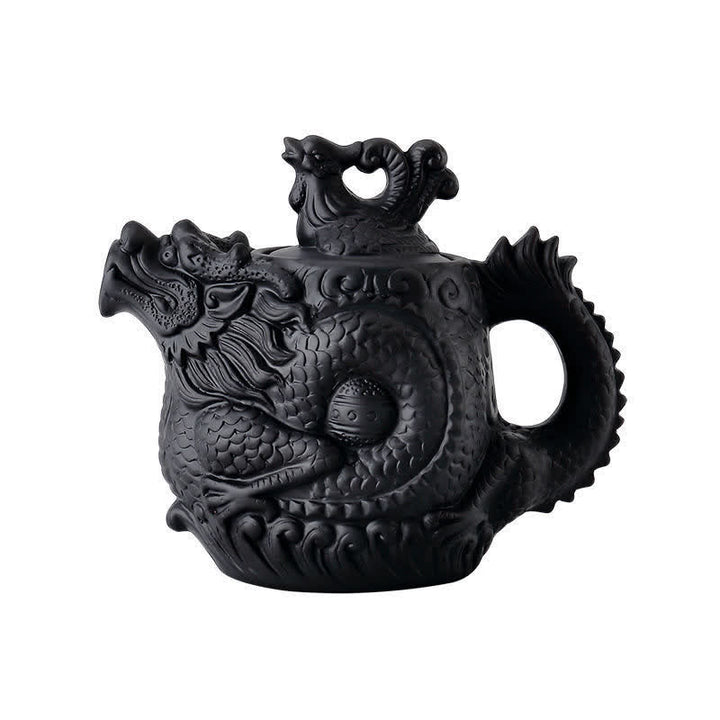 Tetera de cerámica Dragon Phoenix vintage