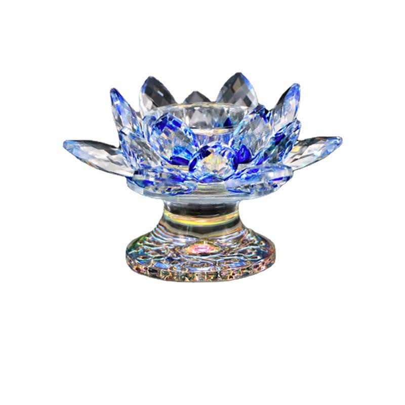 Candelabro de cristal con flor de loto, decoración para el hogar y la Oficina