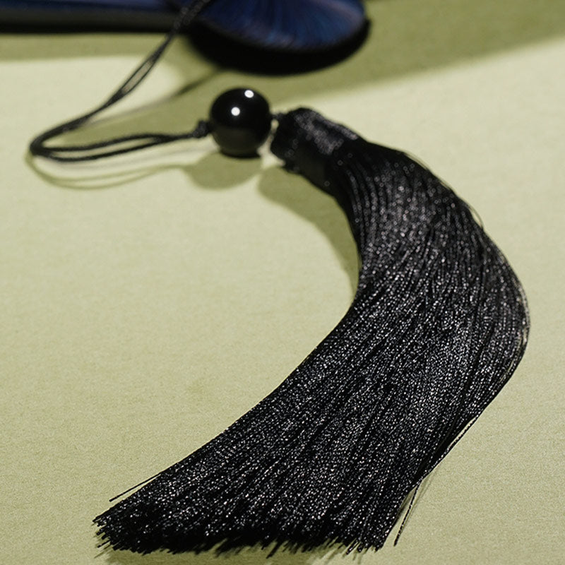 Abanico plegable de bambú de mano con ramas de flores antiguas de Buddha Stones 21cm