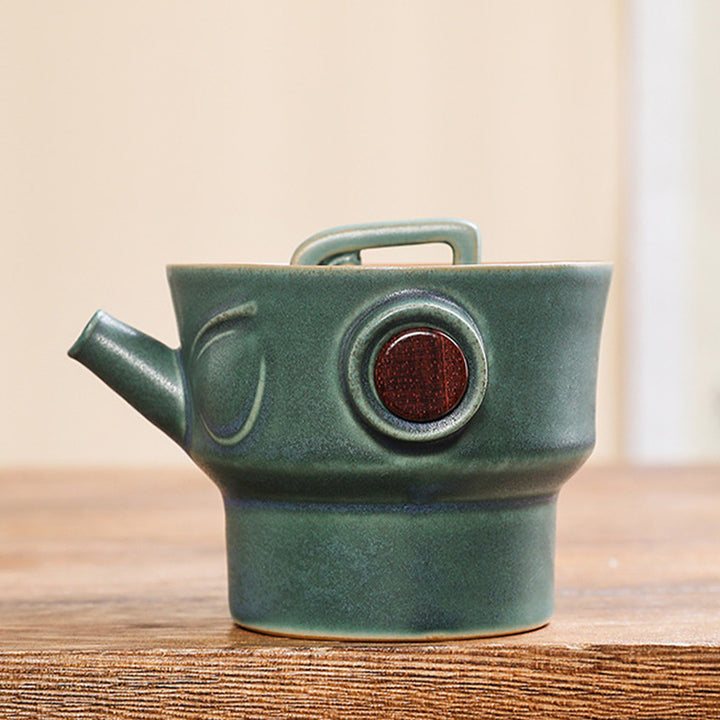 Taza de té de cerámica Kung Fu con bolsa, Buddha Stones , Sanxingdui