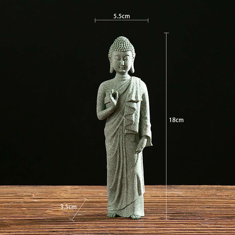 Estatua tibetana de meditación, contemplación, Buda, serenidad, compasión, decoración - Mano derecha de pie 5,5 x 3,5 x 18 cm - image 15