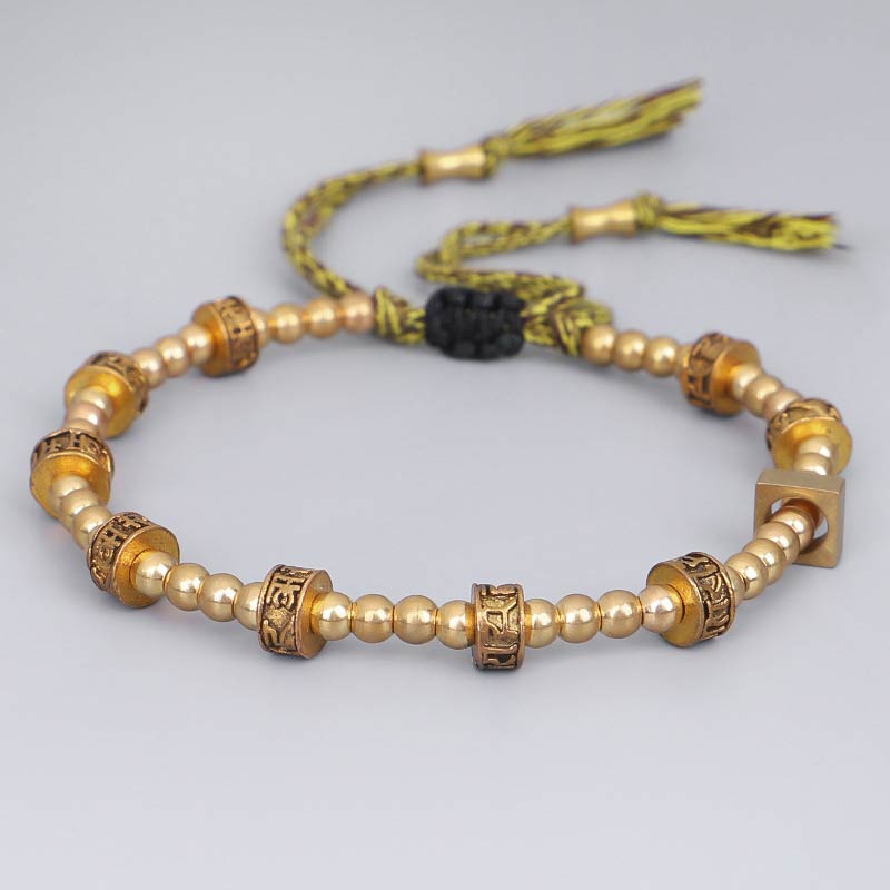 Pulsera de riqueza con seis palabras verdaderas de maldición tibetana de Buddha Stones