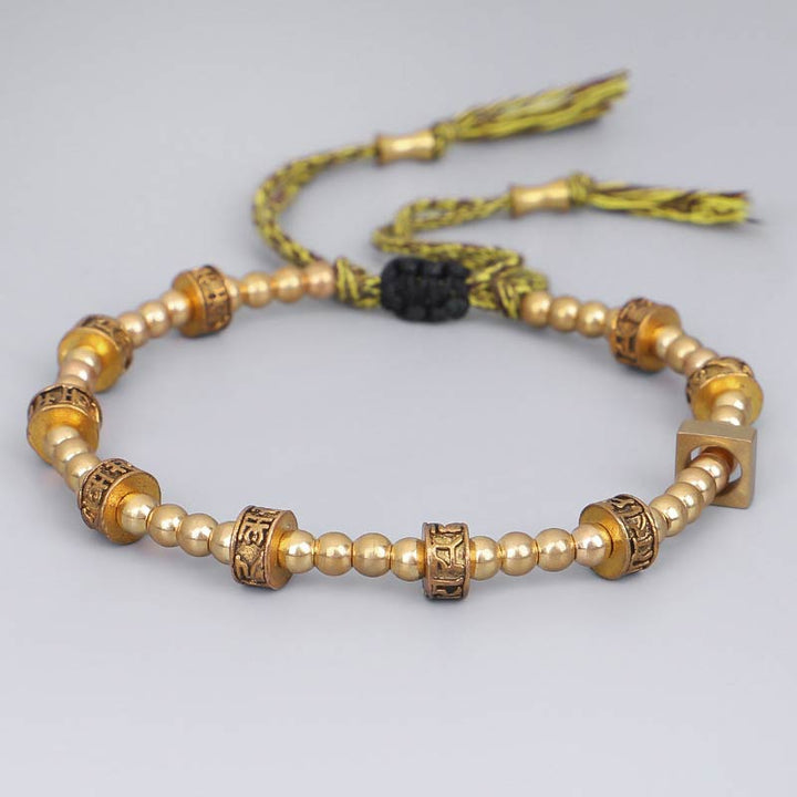 Pulsera de riqueza con seis palabras verdaderas de maldición tibetana de Buddha Stones