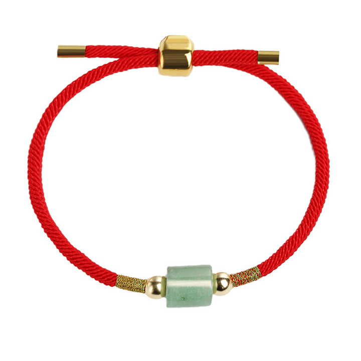 Pulsera de cuerda trenzada con protección de la suerte, malaquita, piedra roja, Aventurina verde hecha a mano, Buddha Stones del Tíbet