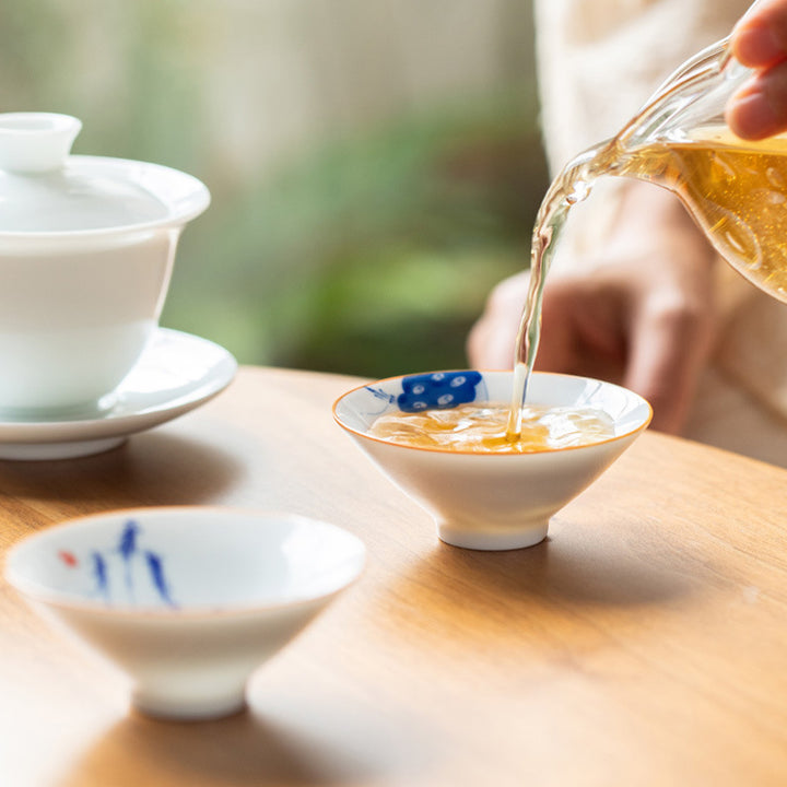 Taza de té de Kung Fu con Buddha Stones, flor de Mandala, pez Koi, pájaro de loto, caquis, 50ml