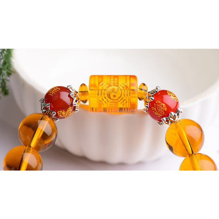 Pulsera de la felicidad de la fortuna con citrino natural de Buddha Stones